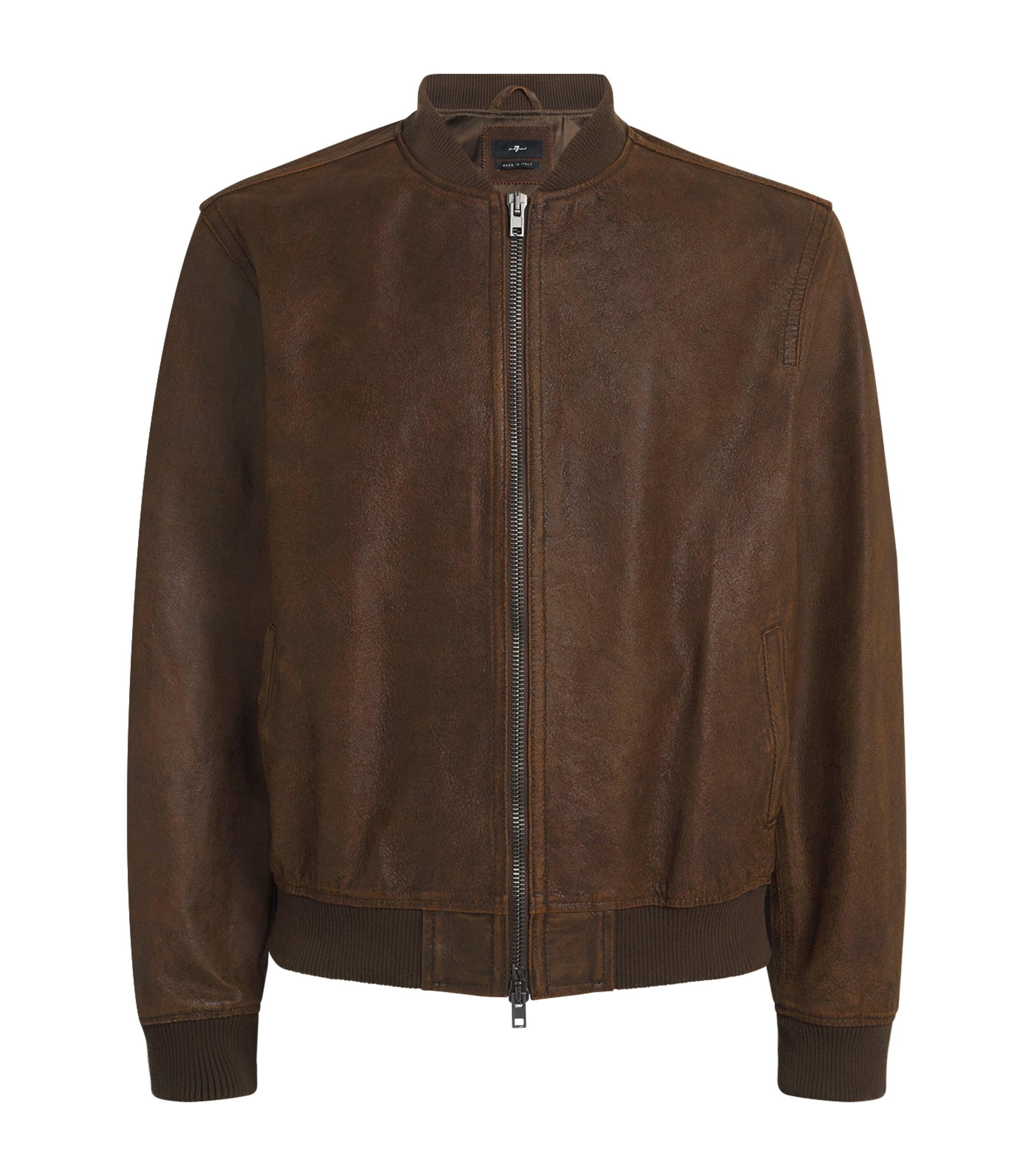 7 For All Mankind Leather Bomber Jacket by 7 FOR ALL MANKIND