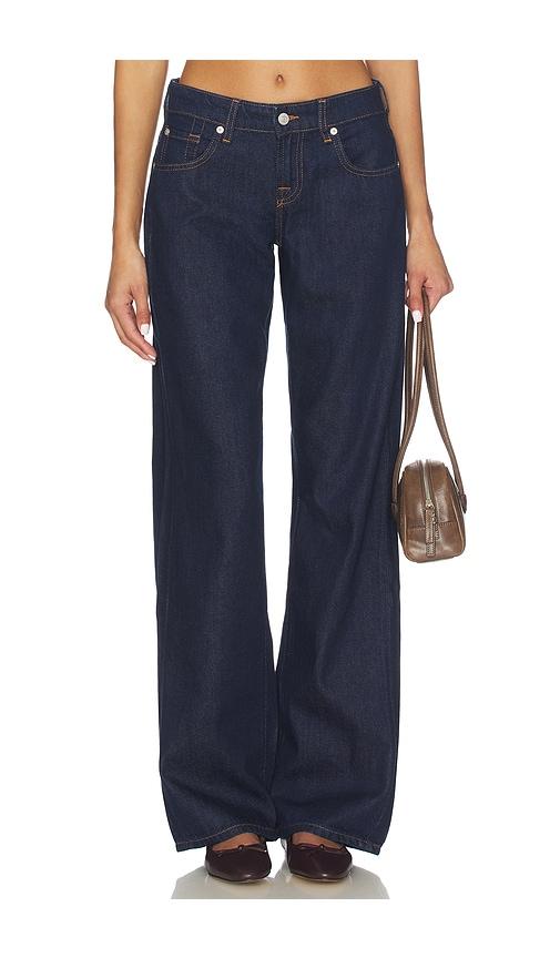 7 For All Mankind Low Straight Leg Jeans in Blue by 7 FOR ALL MANKIND