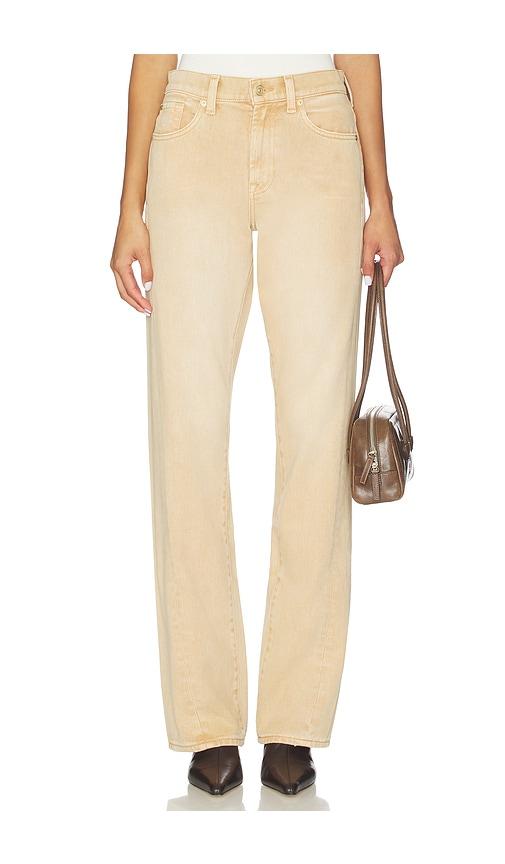 7 For All Mankind Twisted InseamTess Trouser Jeans in Tan by 7 FOR ALL MANKIND