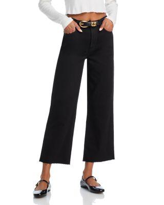Alexa High Rise Cropped Jeans in Black by 7 FOR ALL MANKIND