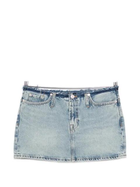 Cherry raw-hem mini skirt by 7 FOR ALL MANKIND