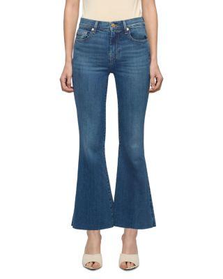 Dojo Mid Rise Cropped Flare Jeans in Retro Fade by 7 FOR ALL MANKIND