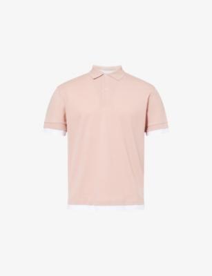 Double-Layer Collared Cotton Polo Top by 7 FOR ALL MANKIND