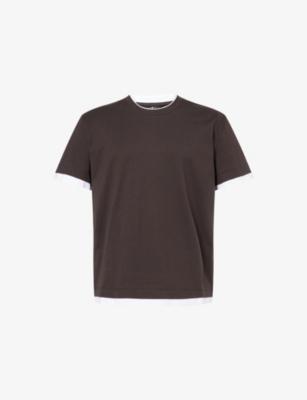 Double-Layer Crew-Neck Cotton T-Shirt by 7 FOR ALL MANKIND