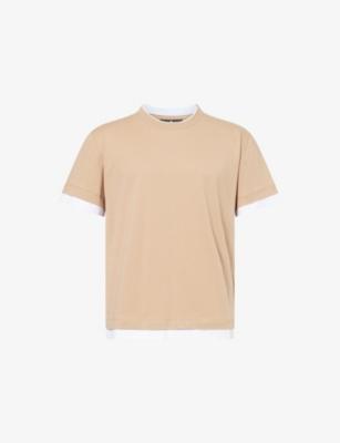 Double-Layer Crew-Neck Cotton T-Shirt by 7 FOR ALL MANKIND