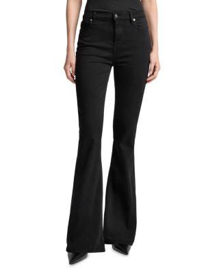 High Rise Ali Flared Leg Jeans in Black by 7 FOR ALL MANKIND