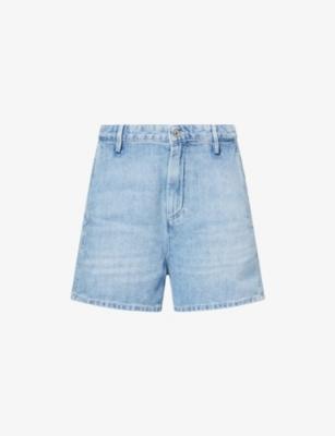 High-Rise Cotton-Linen Blend Shorts by 7 FOR ALL MANKIND