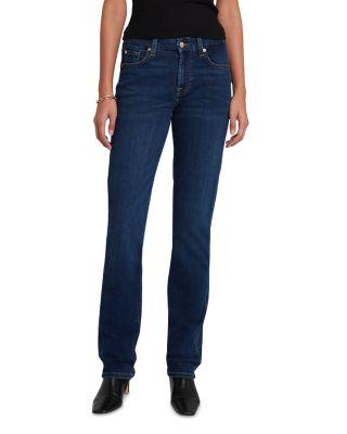 Kimmie Mid Rise Straight Leg Jeans in Rinsed Indigo by 7 FOR ALL MANKIND