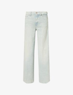 Lotta Striped High-Rise Cotton Denim Jeans by 7 FOR ALL MANKIND