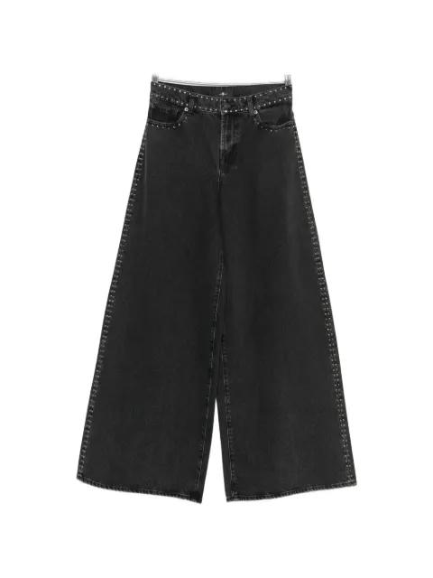 Marie studded wide-leg jeans by 7 FOR ALL MANKIND