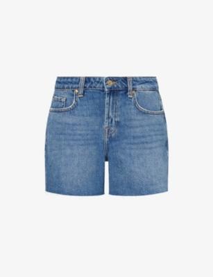Monroe Mid-Rise Long Denim Shorts by 7 FOR ALL MANKIND