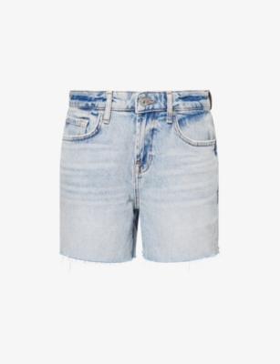 Monroe Mid-Rise Long Denim Shorts by 7 FOR ALL MANKIND