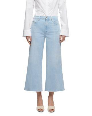 Petites Lotta Wide Ankle Jeans in Dewdrop by 7 FOR ALL MANKIND