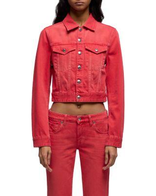 Shrunken Jean Jacket in Flame by 7 FOR ALL MANKIND