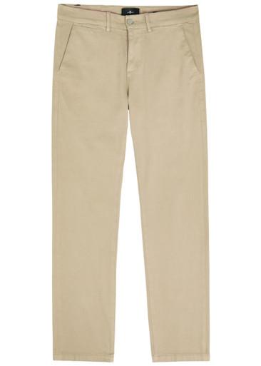 Slimmy tapered-leg cotton-blend chino trousers by 7 FOR ALL MANKIND
