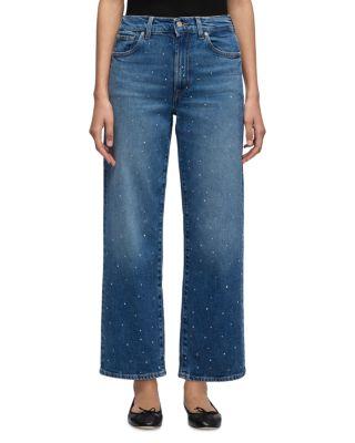 Stovepipe Straight Ankle Jeans in Blue Shine by 7 FOR ALL MANKIND