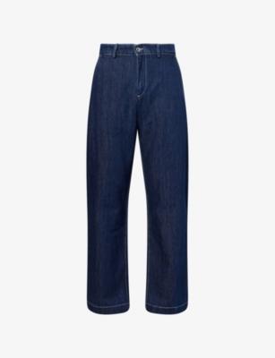 Wide Leg Cotton And Linen Blend Chino Denim Jeans by 7 FOR ALL MANKIND