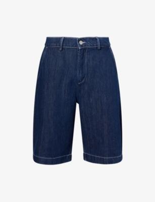 Wide Leg Cotton And Linen Blend Chino Shorts by 7 FOR ALL MANKIND