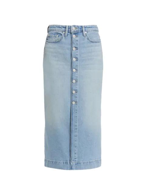 buttoned cotton midi skirt by 7 FOR ALL MANKIND