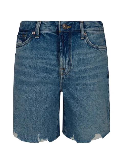 distressed denim shorts by 7 FOR ALL MANKIND
