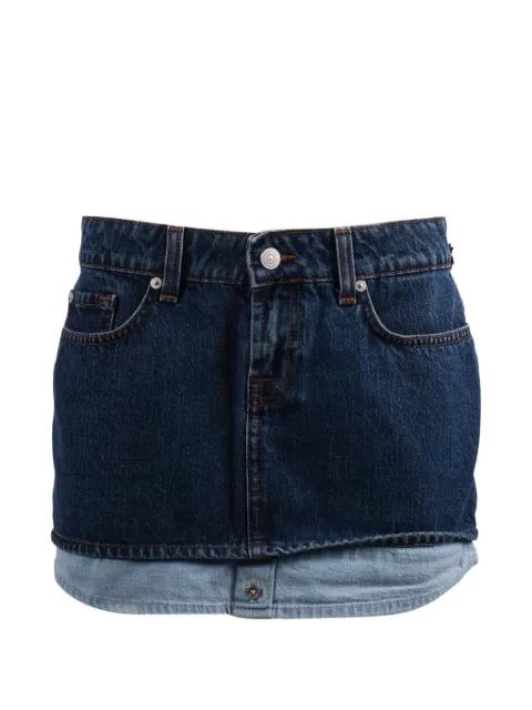 double-layer denim skirt by 7 FOR ALL MANKIND