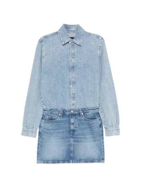 faded-effect long-sleeve dress by 7 FOR ALL MANKIND
