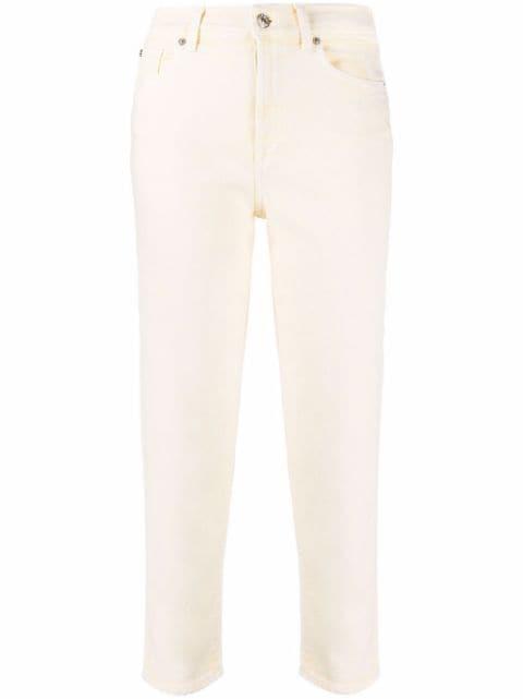 high-waisted straight jeans by 7 FOR ALL MANKIND