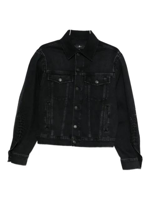 laser-cut denim jacket by 7 FOR ALL MANKIND