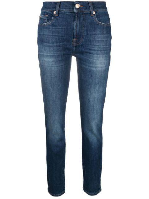 mid-rise cropped jeans by 7 FOR ALL MANKIND