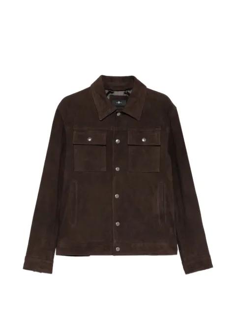 suede-finish press-stud jacket by 7 FOR ALL MANKIND