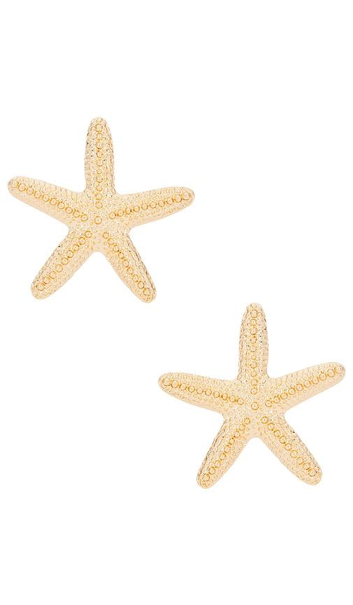 8 Other Reasons Aqua Starfish Stud Earrings in Metallic Gold by 8 OTHER REASONS