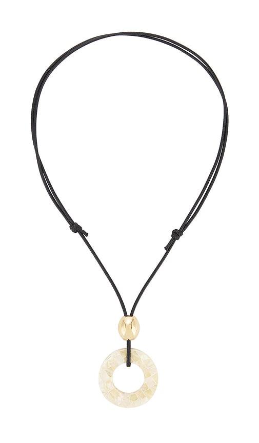 8 Other Reasons Cord Necklace With White Circle Pendant in Cream by 8 OTHER REASONS