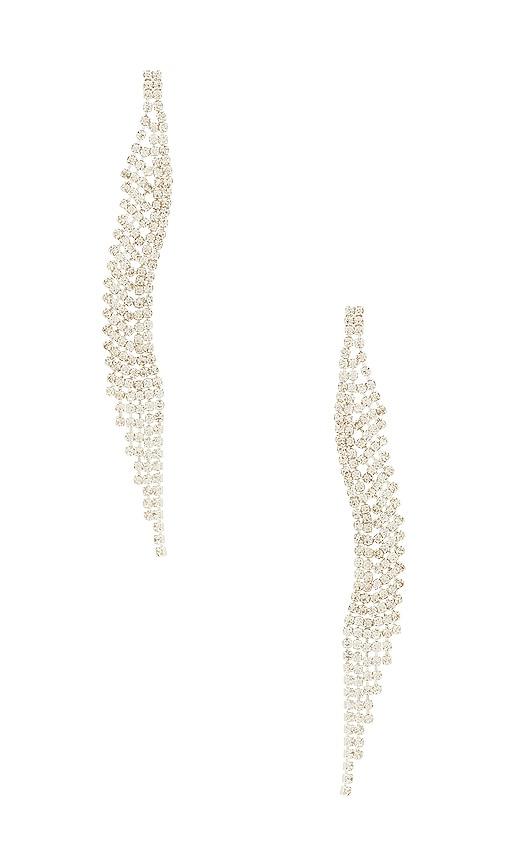 8 Other Reasons Curved Dangle Earring in Metallic Silver by 8 OTHER REASONS