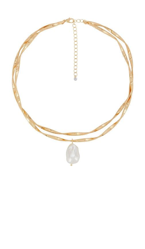 8 Other Reasons Elli Pearl Necklace in Metallic Gold by 8 OTHER REASONS