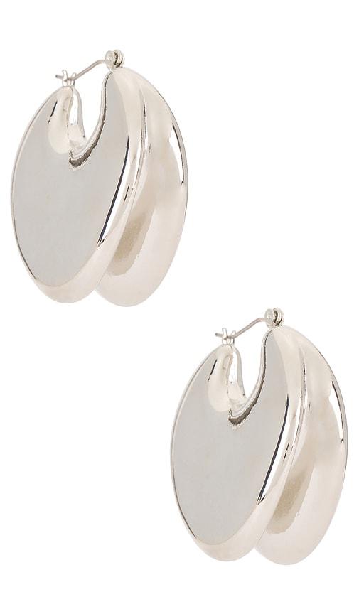 8 Other Reasons Halo Hoop Earrings in Metallic Silver by 8 OTHER REASONS