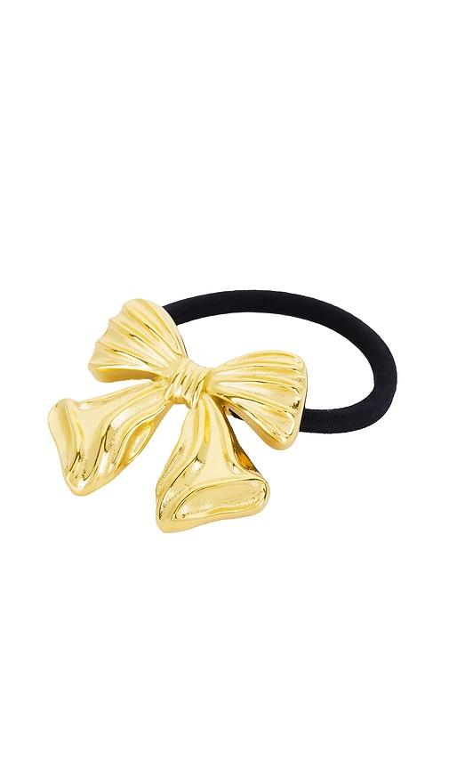 8 Other Reasons Lacey Ribbon Hair Tie in Metallic Gold by 8 OTHER REASONS