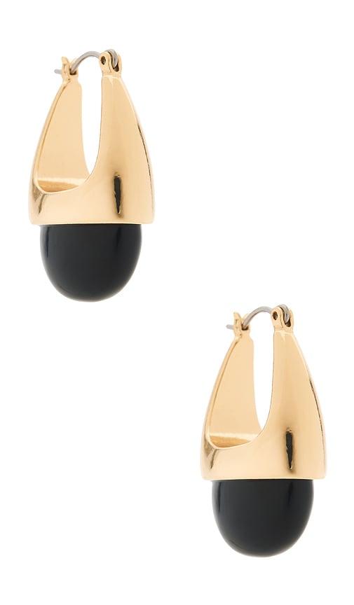 8 Other Reasons Mez Drop Hoop Earrings in Black by 8 OTHER REASONS