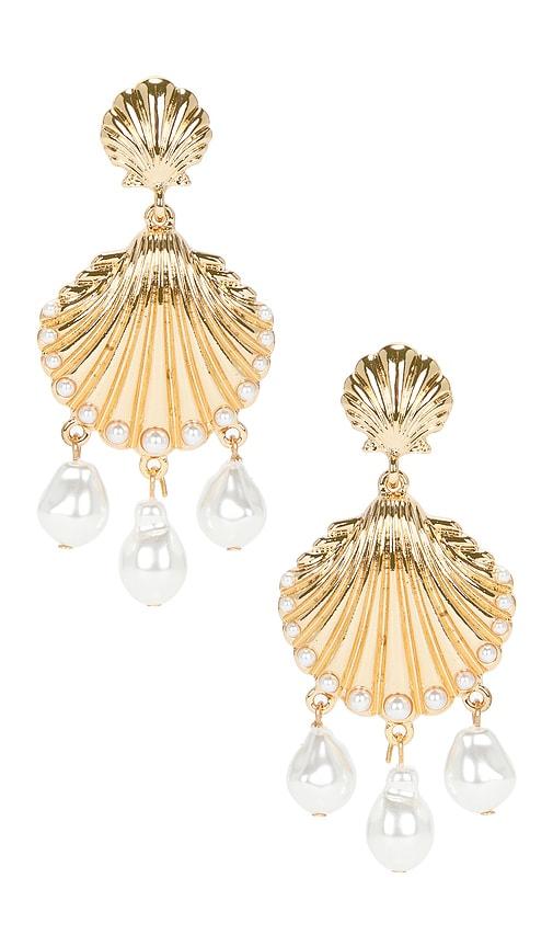8 Other Reasons Pearl Shell Earrings in Metallic Gold by 8 OTHER REASONS