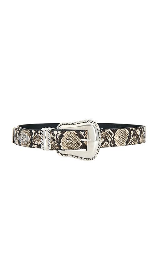 8 Other Reasons Snake Printed Belt With Silver Details in Cream by 8 OTHER REASONS