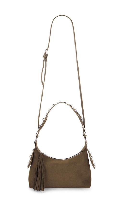 8 Other Reasons Studded Fringe Shoulder Bag in Olive by 8 OTHER REASONS