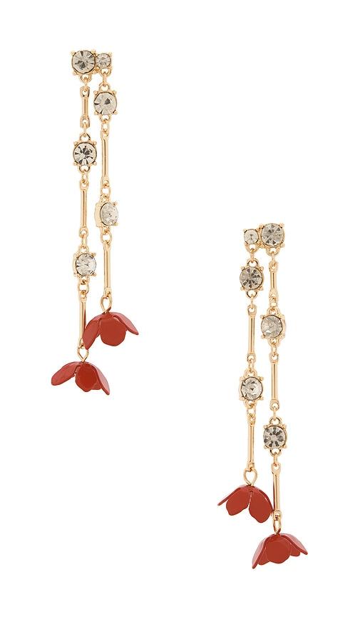 8 Other Reasons Wicked X Enchanted Droplet Earring in Metallic Gold, Red by 8 OTHER REASONS