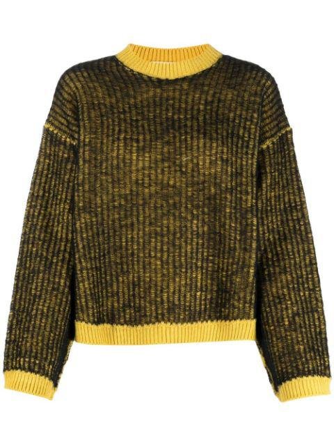 two-tone crew-neck jumper by 8PM