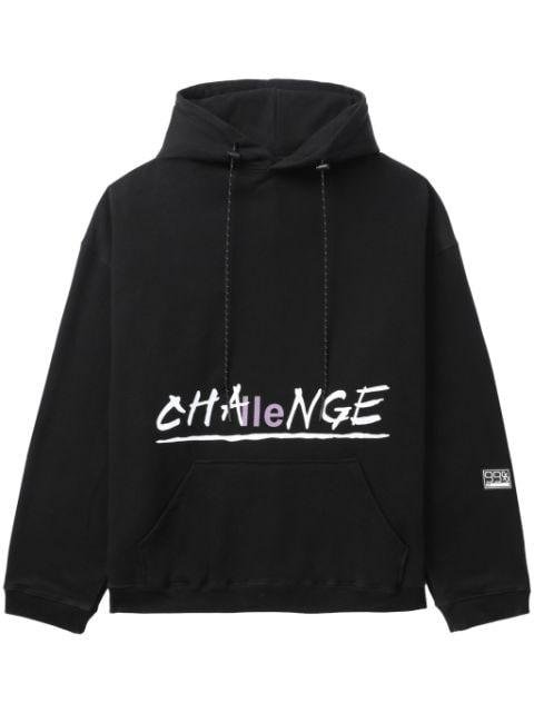 Challenge graphic-print cotton hoodie by 99%IS