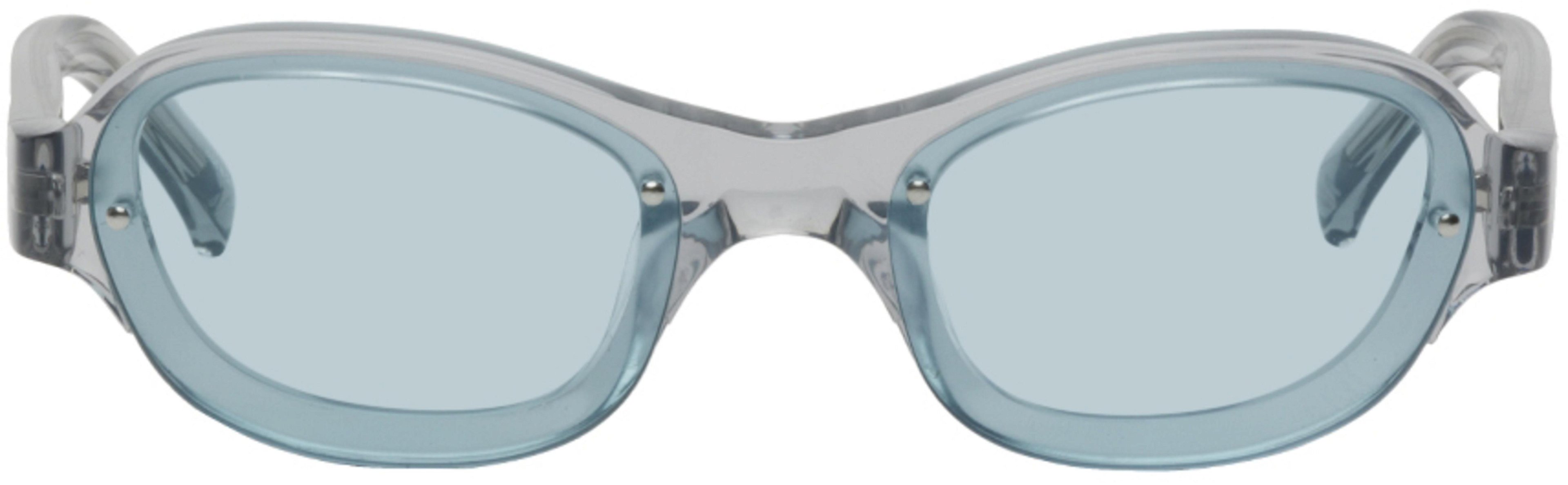 SSENSE Exclusive Gray & Blue Skye Sunglasses by A BETTER FEELING