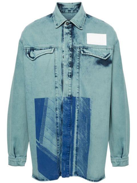 abstract-print denim shirt by A-COLD-WALL*