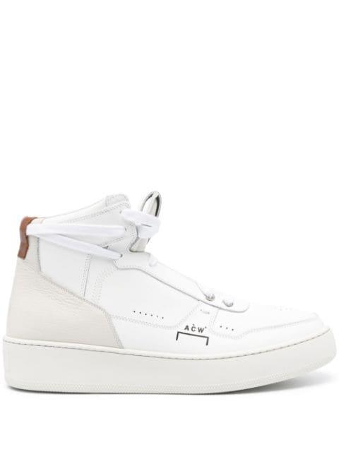 logo-print leather hi-top sneakers by A-COLD-WALL*