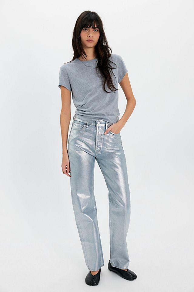 AGOLDE 90s Metallic Jeans by A GO LD E | FREE PEOPLE