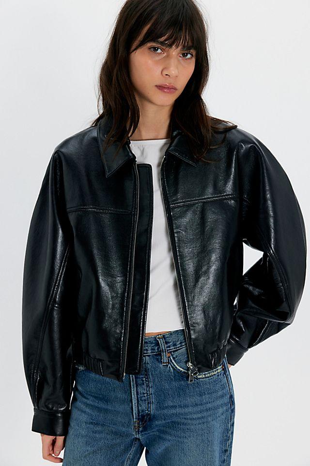 AGOLDE Dixon Cocoon Leather Bomber Jacket by A GO LD E | FREE PEOPLE