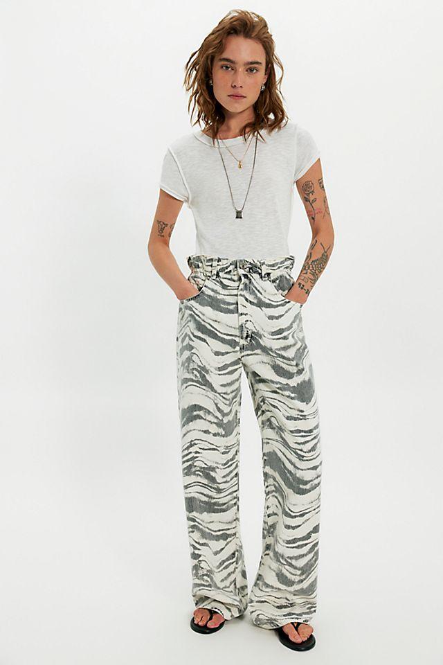 AGOLDE Lyonne Printed Jeans by A GO LD E | FREE PEOPLE