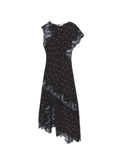 Alessia polka-dot lace-trim maxi dress by A.L.C.